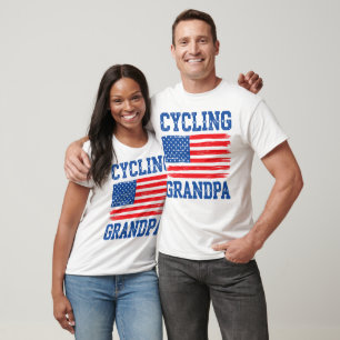 Camiseta Ciclismo do Vovô Americano do Orgulho de Bandeira 