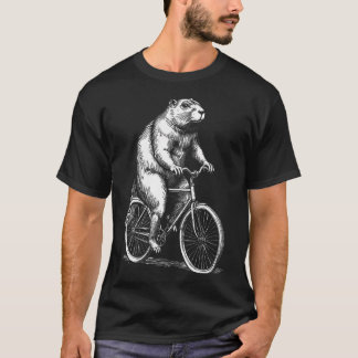 Camiseta Ciclista de Bicicleta Castor Vintage Engraçado Cic