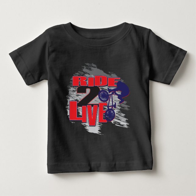 Camiseta Ciclista de BMX Ride 2 Live (Frente)