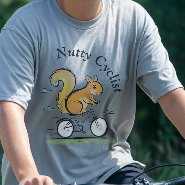Camiseta Ciclista de Nozes, Esquilo numa bicicleta, animal  (Criador carregado)