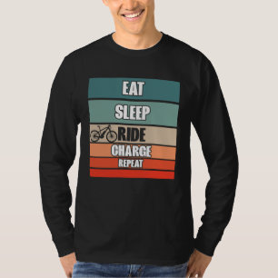 Camiseta Ciclista de Scooter Retro Comer Dormir Pedalar Car