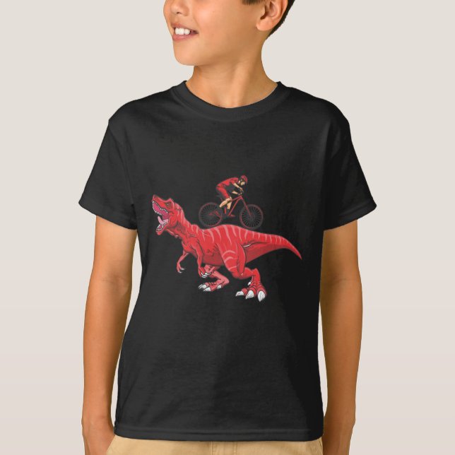 Camiseta Ciclista do Trex do Dinossauro das Montanhas (Frente)