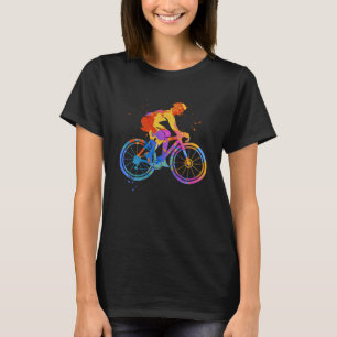 Camiseta Ciclista Gráfica Colorida Bicicleta Rodoviária Col