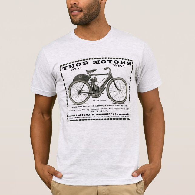 Camiseta Ciclo de Aurora de Motocicleta de 1903 em Illinois (Frente)