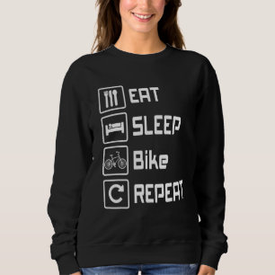 Camiseta Ciclo de bicicleta de bicicleta que repete o sono