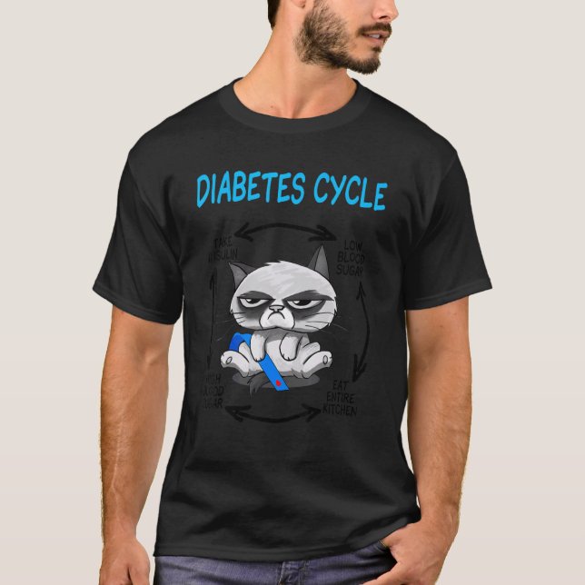 Camiseta Ciclo de Diabetes em Gatos (Frente)