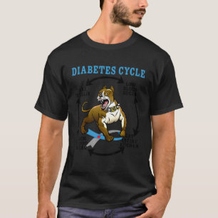 Camiseta Ciclo de Diabetes Pitbull Cão Baixo Açúcar no Sang