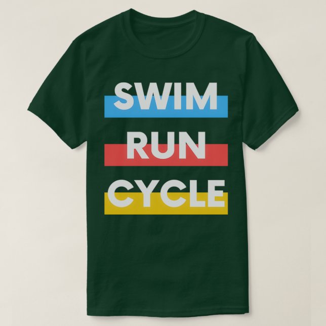 Camiseta Ciclo de Execução da natação (Frente do Design)