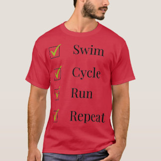 Camiseta Ciclo de natação do Triatleta e repetição