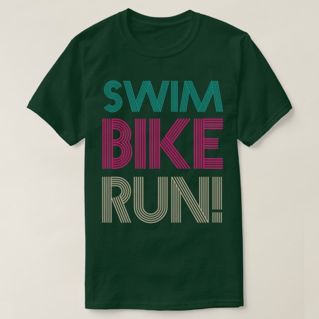 Camiseta Ciclo de natação Triathlon, correndo 2 (Frente do Design)