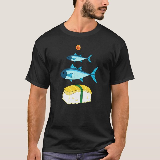 Camiseta Ciclo de Vida do Peixe Nigri Sushi (Frente)