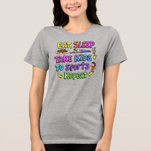 Camiseta Ciclo do Kiddo : Coma, Dorme, Esportes, Repita