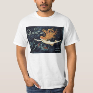 Camiseta Ciclos Gladiador, Arte Nova Vitoriana Antiga