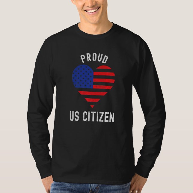 Camiseta Cidadania Americana Orgulhosa Nova Cidadania Ameri (Frente)