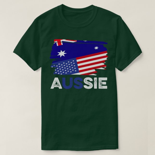Camiseta Cidadania dupla Austrália Aussie American Cidadão (Frente do Design)