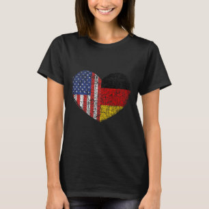 Camiseta Cidadania dupla - EUA Alemanha Coração