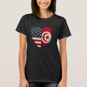 Camiseta Cidadania dupla EUA Tunísia Heart