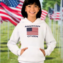 Camiseta Cidadão Americano Bandeira EUA Kids Capuz