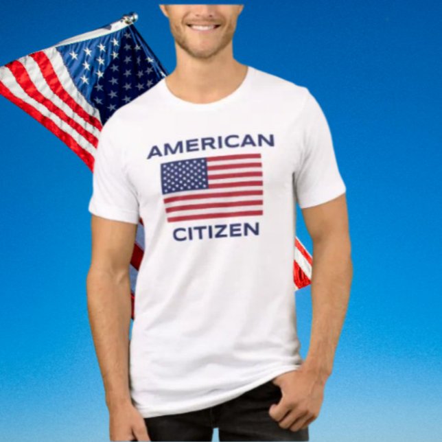 Camiseta Cidadão Americano Bandeira EUA Ousada (Criador carregado)