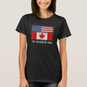 Camiseta Cidadão Duplo Cidadão Americano Canadense Bandeira