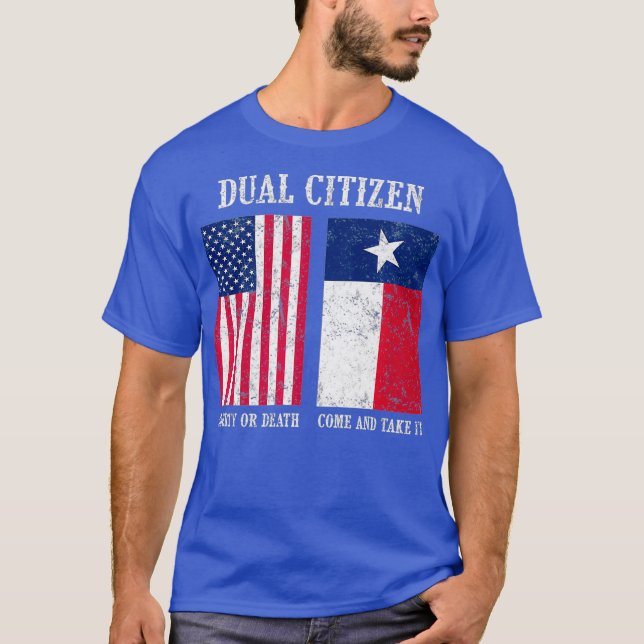 Camiseta Cidadão duplo dos EUA e Orgulho do Teas (Frente)