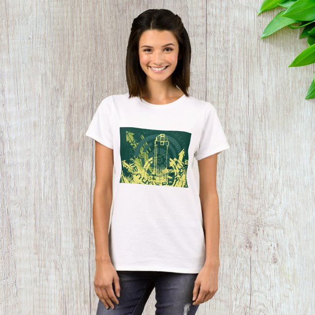 Camiseta Cidade Abstrata Cyberpunk Y2K Grunge Urbano (Criador carregado)