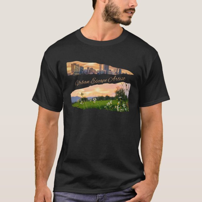 Camiseta Cidade Artista de Fuga Urbana à Natureza Design do (Frente)
