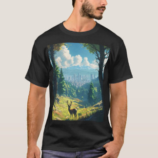 Camiseta Cidade Conhece a Natureza - Veado pelo Bordo da Fl