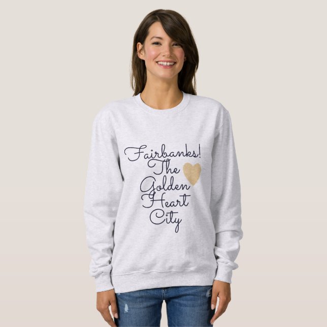 Camiseta Cidade Coração Dourado de Fairbanks (Frente Completa)