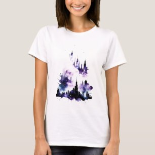 Camiseta Cidade Cósmica de abstrato Watercolor