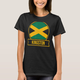 Camiseta Cidade da Jamaica Kingston e cidades Bandeira da J