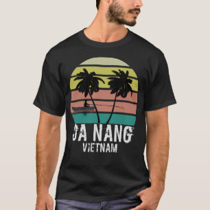 Camiseta Cidade Da Nang Vietnã Pôr do Sol Retro