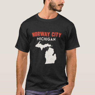 Camiseta Cidade da Noruega Michigan Estado América Viagem M