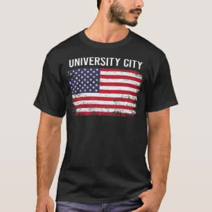 Camiseta Cidade da Universidade de Bandeira Americana