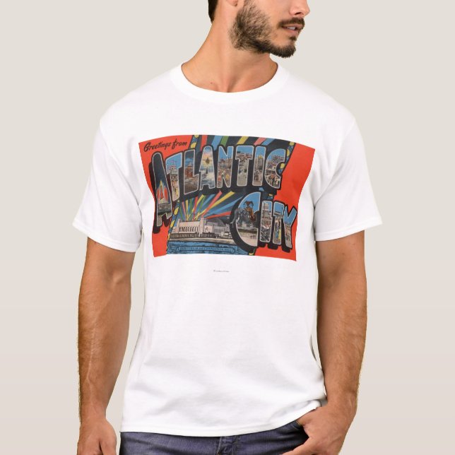 Camiseta Cidade de Altantic, New-jersey - grande letra (Frente)