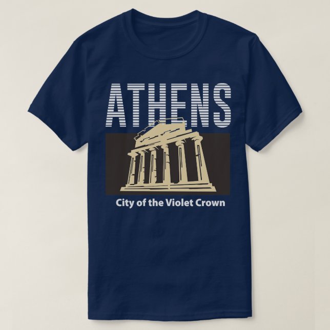 Camiseta cidade de atenas com coroa violeta (Frente do Design)