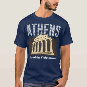 Camiseta cidade de atenas com coroa violeta