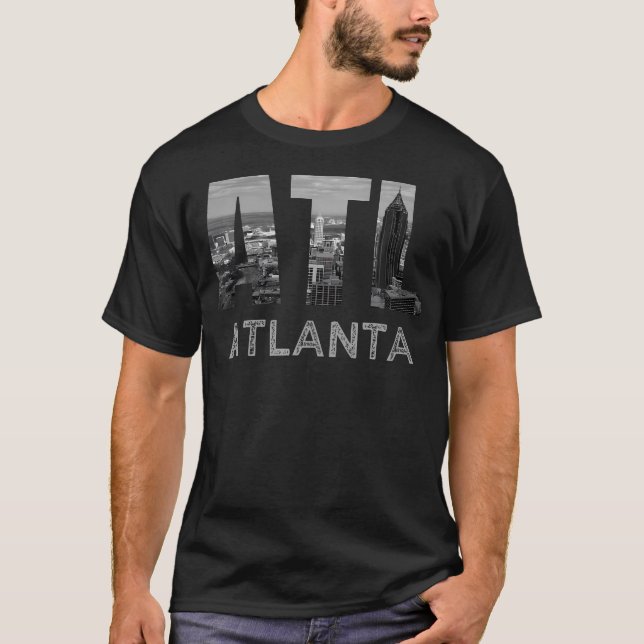 Camiseta Cidade De Atlanta Georgia - Centro De Paisagem Em  (Frente)