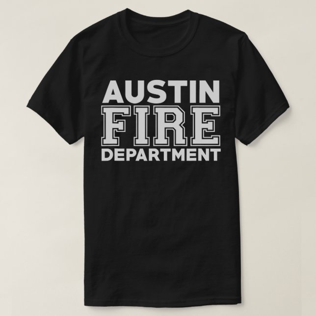 Camiseta Cidade de Austin Fire Rescue Texas Bombeiro Obriga (Frente do Design)