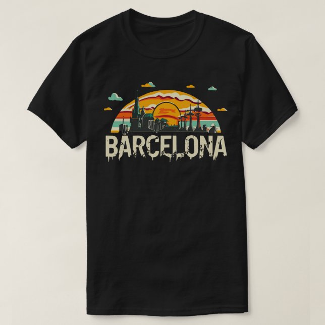 Camiseta Cidade de Barcelona da Espanha (Frente do Design)