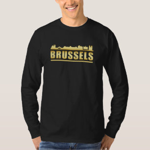 Camiseta Cidade de Bruxelas Bélgica Skyline Cityscape Funn