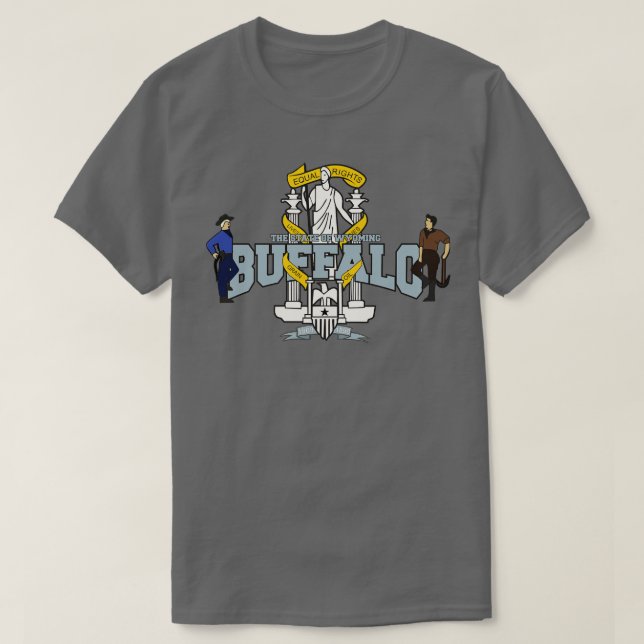 Camiseta Cidade de Buffalo O Estado de Wyoming presente (Frente do Design)