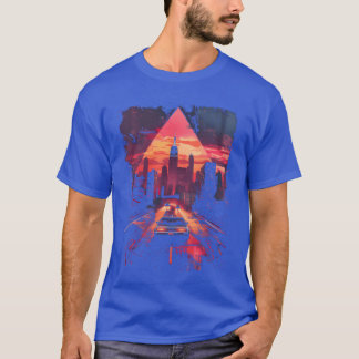 Camiseta Cidade de carro retro Vaporwave Synthwave anos 80 