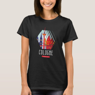 Camiseta Cidade de Colônia Alemanha Skyline Silhouette Outl