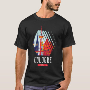 Camiseta Cidade de Colônia Alemanha Skyline Silhouette Outl