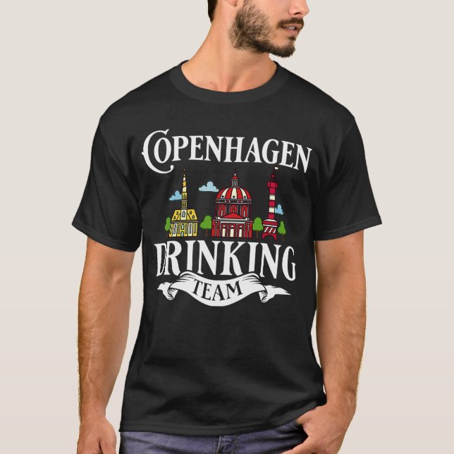 Camiseta Cidade de Copenhagen Dinamarca - Mapa Skyline Viag (Frente)
