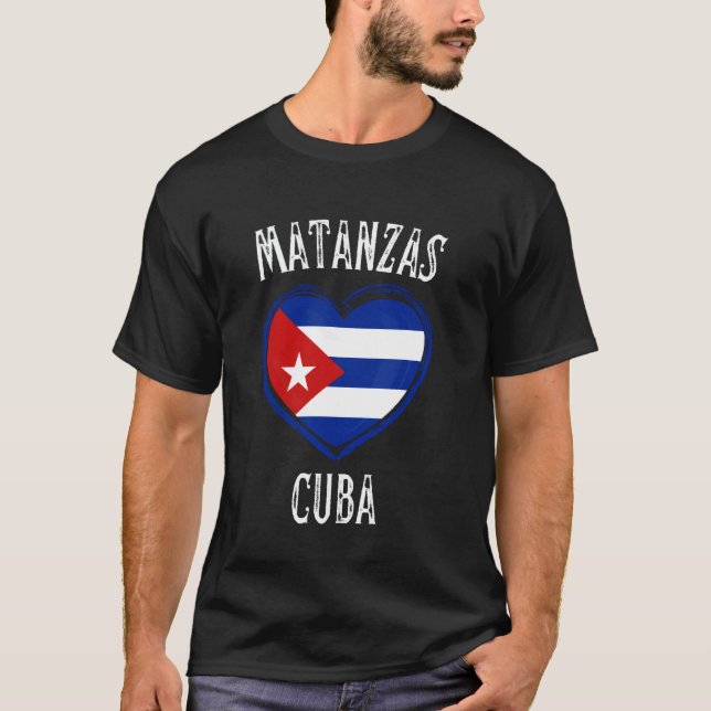Camiseta Cidade de Cuba Flag Heart Matanzas (Frente)