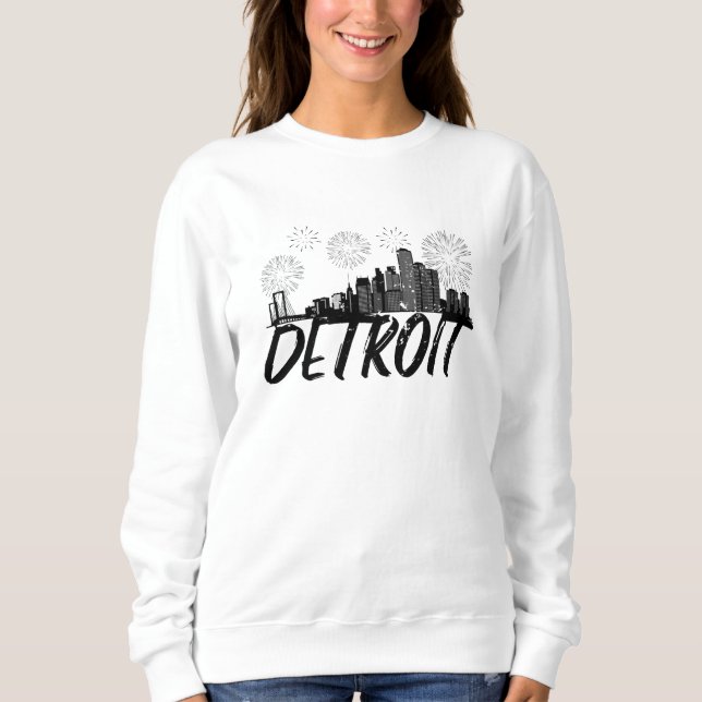 Camiseta Cidade de Detroit Skyline (Frente)