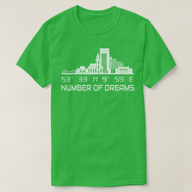 Camiseta Cidade de Dream, Coordenadas GPS de Skyline de Ham (Frente do Design)