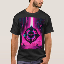 Camiseta Cidade de Ficção Científica Distópica com Neon Cyb